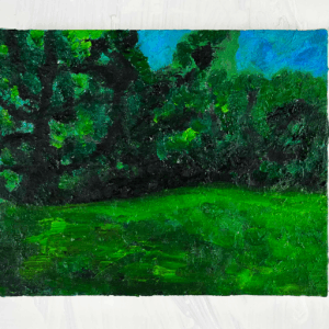 絵画 のおすすめ作品・人気作家 油彩画　風景画 原画・油彩「夏の公園　2026」絵画 ・F3（22×27㎝ ）アート・キャンバス インテリア絵画 アート
