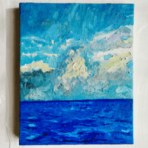 絵画 のおすすめ作品・人気作家 油彩画　風景画　海 原画・油彩「朝の海７」絵画・F3（22×27㎝）アート・キャンバス インテリア絵画 アート
