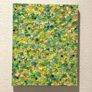アクリル画 のおすすめ作品・人気作家 抽象画 アクリル画 テクスチャーアート 小花 植物の絵 緑の絵 草原 草原4 インテリア絵画 アート
