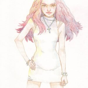 絵画 のおすすめ作品・人気作家 人物 色鉛筆 ネックレス インテリア絵画 アート
