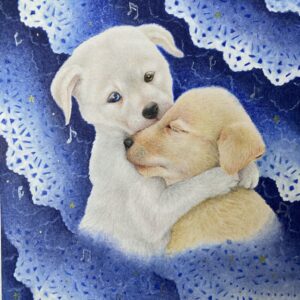 手描きイラスト のおすすめ作品・人気作家 海 犬 レース 波 眠り 色鉛筆 青 音楽 不眠症 インテリア絵画 アート