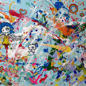 アクリル画 のおすすめ作品・人気作家 キャラクターカラフル ここどこ？ インテリア絵画 アート