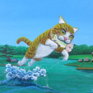 手描きイラスト のおすすめ作品・人気作家 イラスト 猫 人面魚 日本庭園 カワセミ風　ネコ インテリア絵画 アート