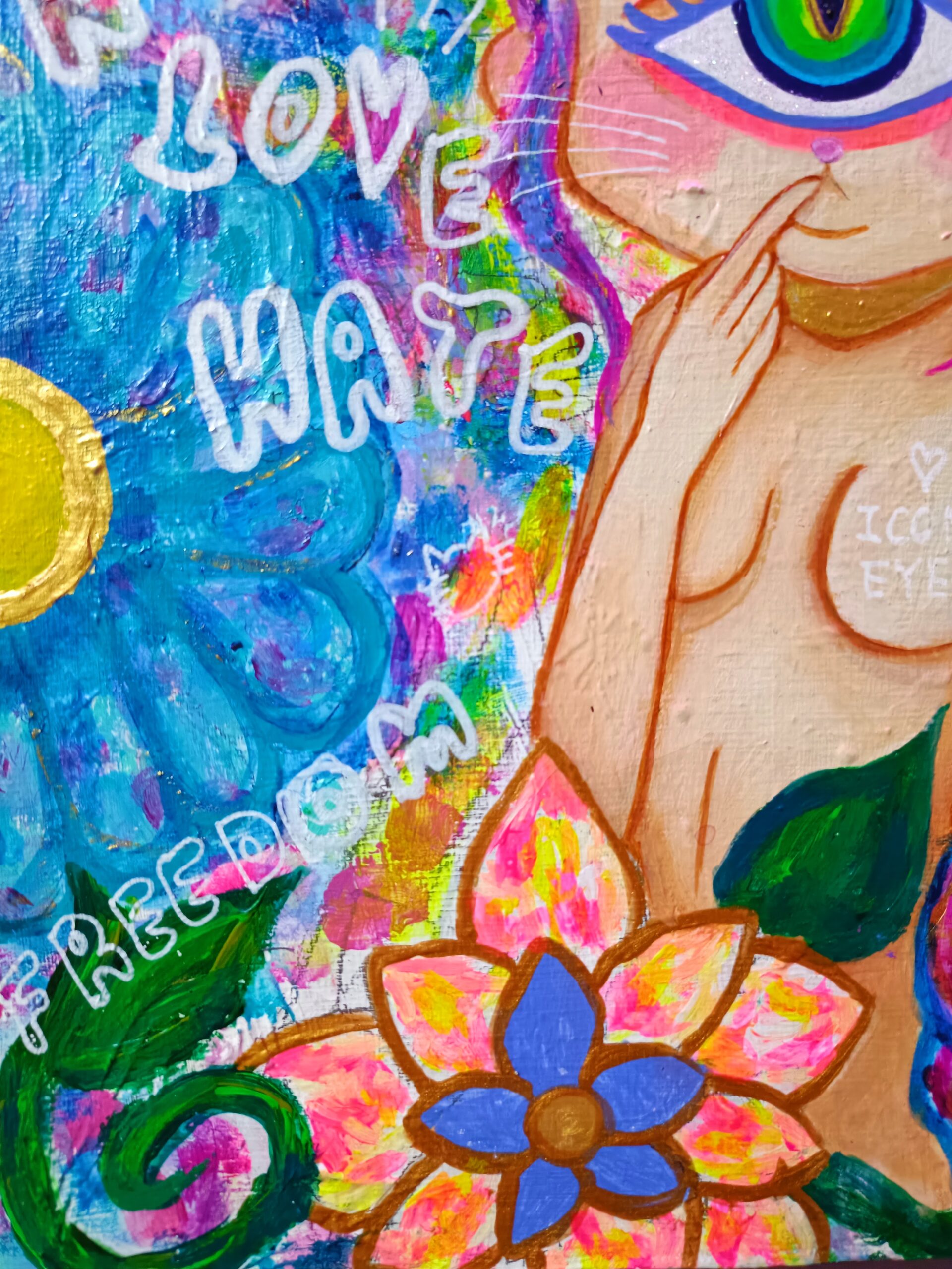 【一点物アート】Icono-Eye-再生-Message Flowers❁ Icono-Eye-再生- | Chika Shinoda ｜インテリア絵画 アートの専門通販