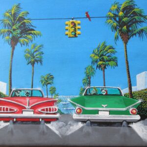 手描きイラスト のおすすめ作品・人気作家 LA USA アメ車 オールディーズ 信号GP シグナルGP・USA インテリア絵画 アート