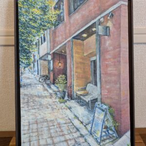 油絵 のおすすめ作品・人気作家 風景画　都心　カフェ　レンガ 『都心の午後（Afternoon in the city）』 インテリア絵画 アート
