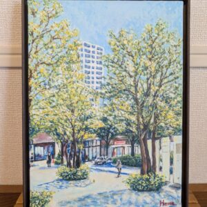 油絵 のおすすめ作品・人気作家 油絵 風景画 柏の葉 『晴れた午後、街角で(Sunny afternoon on the street)』 インテリア絵画 アート