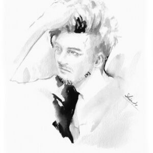 イラスト のおすすめ作品・人気作家 男性 白黒 クール ファッションイラスト 人物画 抽象的 西洋 honda shinichi illustration.No28 インテリア絵画 アート