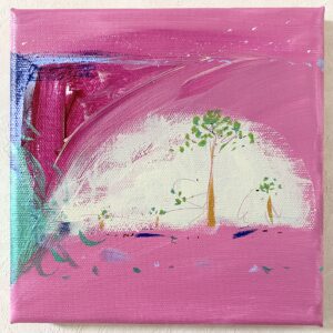 アクリル画 のおすすめ作品・人気作家 ピンク 抽象画 アクリル画 今日の絵 心象 心象風景 日々の心象シリーズ 風景画 なんだろう インテリア絵画 アート
