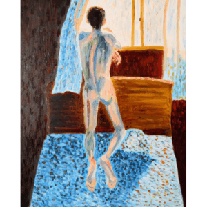 絵画 のおすすめ作品・人気作家 油彩 ヌード 原画・油彩「窓の外を眺める男」絵画・P10(41×53㎝)アート・キャンバス インテリア絵画 アート