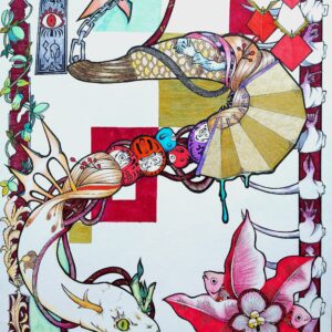 アート写真 のおすすめ作品・人気作家 蛇ヘビ白蛇金だるま花植物和 神蛇 インテリア絵画 アート