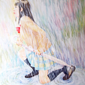 日本画 のおすすめ作品・人気作家 女性 平面作品 雨 フリーランス 傘 女子高生 日本画 高校生 慈雨 インテリア絵画 アート