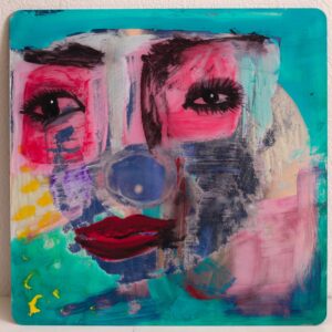 アクリル画 のおすすめ作品・人気作家 アクリル ピンク 抽象画 緑 カラフル モダンアート 現代アート 鏡 青 私という抽象 インテリア絵画 アート