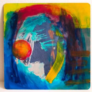 アクリル画 のおすすめ作品・人気作家 アクリル 抽象画 赤 黄色 カラフル モダンアート 現代アート 鏡 青 私という抽象 インテリア絵画 アート