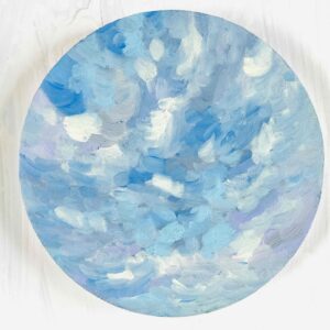 絵画 のおすすめ作品・人気作家 空 風景 油彩 円形 原画・油彩 『 朝空 20260816』絵画・ 直径20cm・アート・丸形キャンバス インテリア絵画 アート