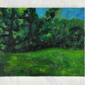 絵画 のおすすめ作品・人気作家 油彩画　風景画 原画・油彩「夏の公園　2026」絵画 ・F3（22×27㎝ ）アート・キャンバス インテリア絵画 アート
