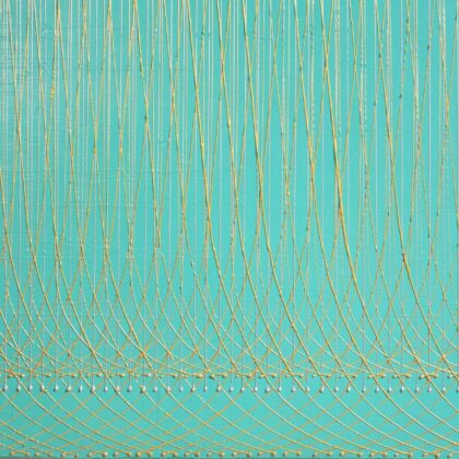 油絵 のおすすめ作品・人気作家 抽象 凹凸 線 金 光沢 グリーン 青 discipline 142 インテリア絵画 アート