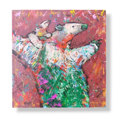 アクリル画 のおすすめ作品・人気作家 動物 アリクイ 家族 親子 Resonance of Love インテリア絵画 アート
