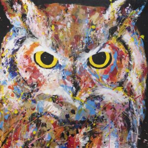 絵画 のおすすめ作品・人気作家 動物 鳥 アニマル フクロウ ポートレート 梟 正方形 owl / フクロウ インテリア絵画 アート