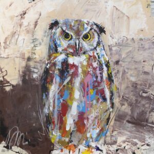 絵画 のおすすめ作品・人気作家 動物 鳥 アニマル フクロウ ポートレート 梟 正方形 owl / フクロウ インテリア絵画 アート