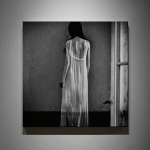 複製画 アートパネル のおすすめ作品・人気作家 モノクロ 女性 アート キャンバス シルエット デジタルアート ドレス ファッション ミステリー 孤独 幻想 空想世界 黒白写真 白き背中 | The White Backside インテリア絵画 アート