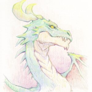 絵画 のおすすめ作品・人気作家 ドラゴン 色鉛筆 ドラゴン インテリア絵画 アート