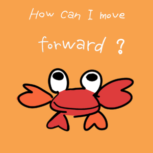 デジタルイラスト のおすすめ作品・人気作家 動物 赤 可愛い おしゃれ かわいい オレンジ カニ カラフル “How Can I move forward?” インテリア絵画 アート