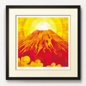 版画 のおすすめ作品・人気作家 赤 fineart modernart Nature ご来光 インテリアアート ファインアート モダンアート 富士山 朝日 赤富士 雲海 額付き 額装品 赤の富士（WA-031・40角） インテリア絵画 アート