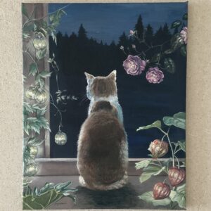 絵画 のおすすめ作品・人気作家 夜 植物 猫 アクリル画 わたしのじかん インテリア絵画 アート