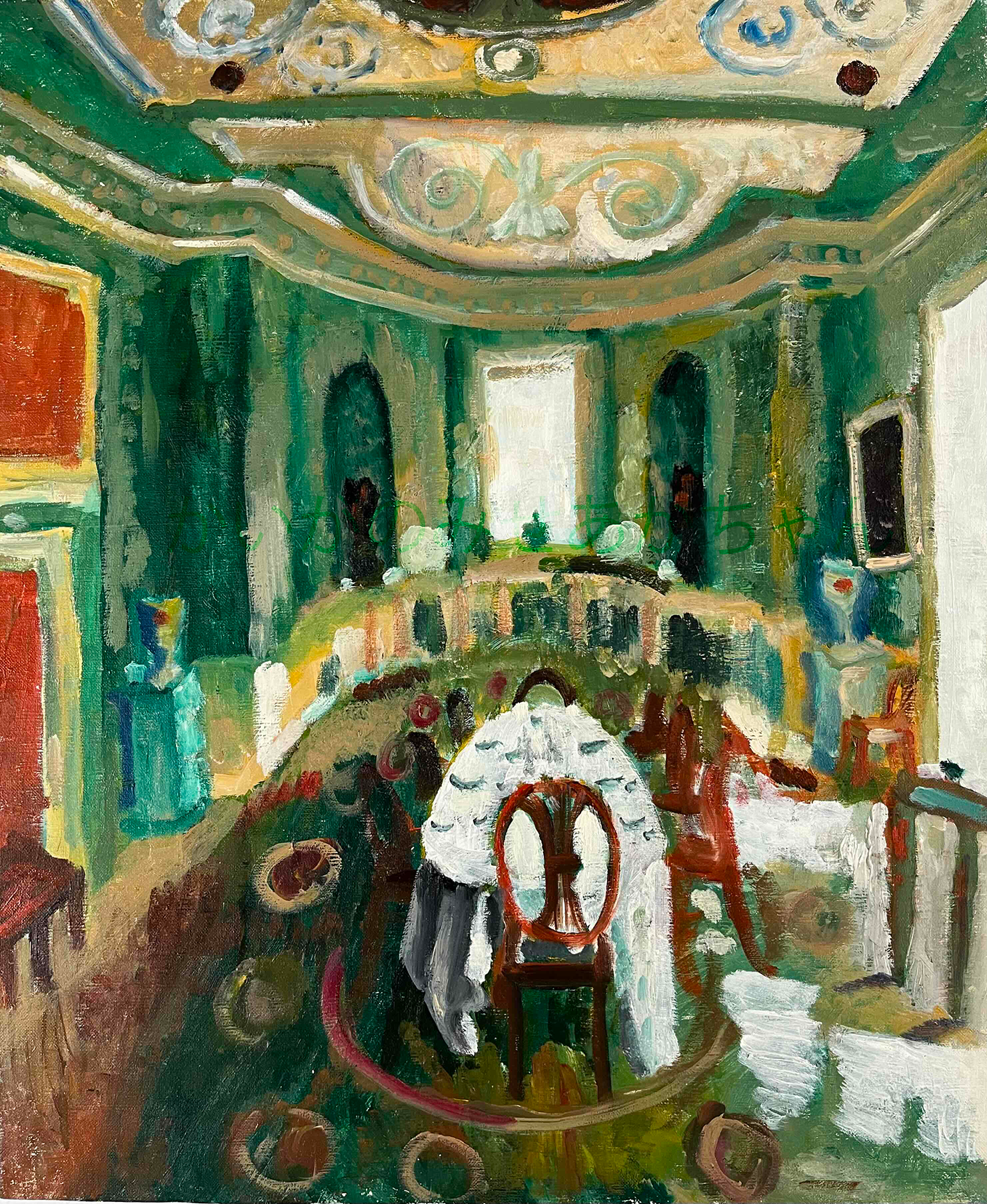 油彩・原画「異国の部屋 3」絵画 F12（50×61㎝）アート・キャンバス