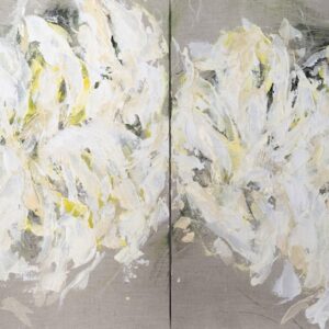 絵画 のおすすめ作品・人気作家 抽象画 植物 花 黄色 2連キャンバス フラワー フローラル ボタニカル Flowers　/ 黄色い花をテーマにした現代アート作品　2連キャンバス インテリア絵画 アート
