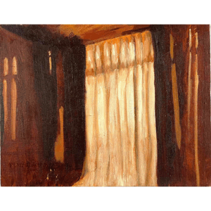 絵画 のおすすめ作品・人気作家 油彩 風景画 原画・油彩「夕方の部屋の中」絵画・F6(32×41㎝)アート・キャンバス インテリア絵画 アート