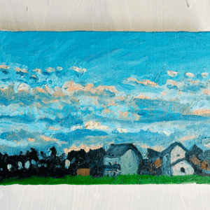 絵画 のおすすめ作品・人気作家 油彩画 風景画 原画・油彩「優しい夕空3」絵画・サムホール(16×23㎝)アート・キャンバス インテリア絵画 アート