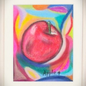 パステル画 のおすすめ作品・人気作家 赤 りんご カラフル パステル 果物 Apple4 インテリア絵画 アート