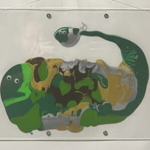 絵画 のおすすめ作品・人気作家 アクリル 動物 かわいい けったい デカルコマニー ムニュティング画 亀 四神 玄武 現代アート 蛇 げんぶ インテリア絵画 アート