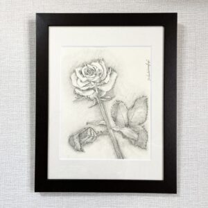 デッサン 素描 のおすすめ作品・人気作家 抽象画 Yuka Mitsufuji yukaarts アート販売 アート買う インテリア バラ ファインアート フレームつき モダン 光藤有佳 写実画 美術 花の絵 鉛筆画 額縁付き 額装済み The rose インテリア絵画 アート