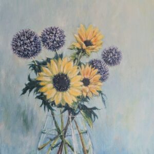 油絵 のおすすめ作品・人気作家 ひまわり 油絵 『夏色(Colours in summer)』 インテリア絵画 アート