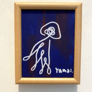 Uncategorized アクリル 海 くらげ クラゲ シンプル ポスカ ミニマム 小さい 海の生き物 生物 絵の具 青 漂うクラゲ インテリア絵画 アート