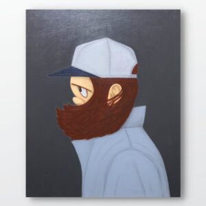 絵画 のおすすめ作品・人気作家 人物 アクリル画 インテリア キャラクター グレー ポップアート 現代アート 冷たい追い風 インテリア絵画 アート