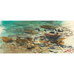 水彩画 のおすすめ作品・人気作家 水彩画 川 水彩 風景 川音 インテリア絵画 アート