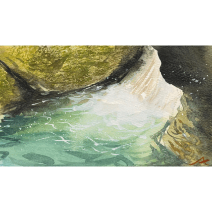 水彩画 のおすすめ作品・人気作家 水彩画 川 水彩 風景 せせらぎ インテリア絵画 アート