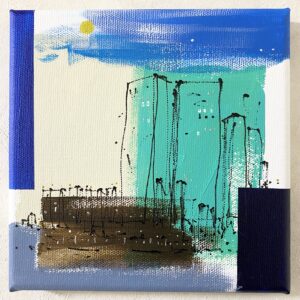 アクリル画 のおすすめ作品・人気作家 抽象画 アクリル画 ブルー 今日の絵 心象 心象風景 日々の心象シリーズ 風景画 まちをおもう インテリア絵画 アート