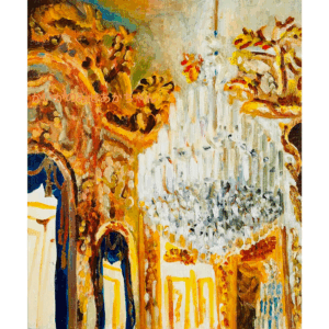 絵画 のおすすめ作品・人気作家 原画・油彩「シャンデリア」絵画・F8(38×46㎝)額装・アート・キャンバス インテリア絵画 アート