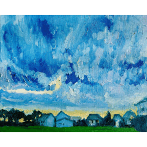 絵画 のおすすめ作品・人気作家 油彩画　風景画 原画・油彩「夏の終わりの朝２」絵画・F3 インテリア絵画 アート