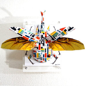 彫刻 レリーフ 立体アート のおすすめ作品・人気作家 立体 contemporary カブトムシ クワガタ コンテンポラリーアート ポップアート 彫刻 昆虫 コンポジションなカブトは羽を広げる インテリア絵画 アート