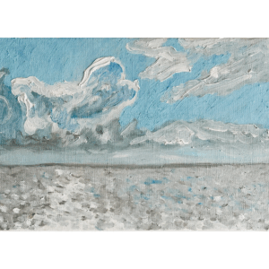 原画・油彩「夕方の部屋の中」絵画・F6（32×41㎝）アート・キャンバス
