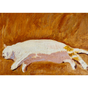 絵画 のおすすめ作品・人気作家 猫 原画・油彩「優しい猫」絵画・サムホールサイズ インテリア絵画 アート