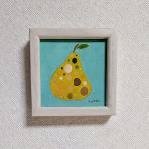 日本画 のおすすめ作品・人気作家 アートのある暮らし mineral パワーストーン 日本画 梨 縁起物 鉱物 黄 ラフランス① インテリア絵画 アート