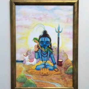 水彩画 のおすすめ作品・人気作家 ヒンドゥーの神々透明水彩色鉛筆 シヴァ神 インテリア絵画 アート