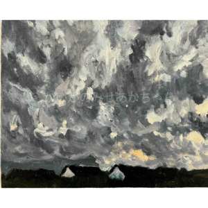 絵画 のおすすめ作品・人気作家 曇り空 風景画 原画・油彩「近所の風景 空 20262」絵画 ・F3(22×27㎝)アート・キャンバス インテリア絵画 アート